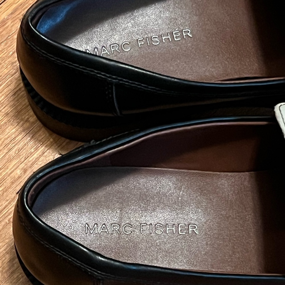 Marc Fisher Black, Brown, and Cream Ladies Loafers - Picture 4 of 5